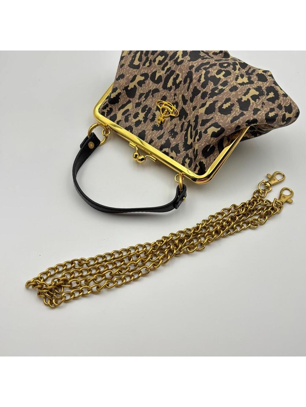 Vivienne Westwood Leopard Print Granny Frame Crossbody Bag - Picture 7 of 7